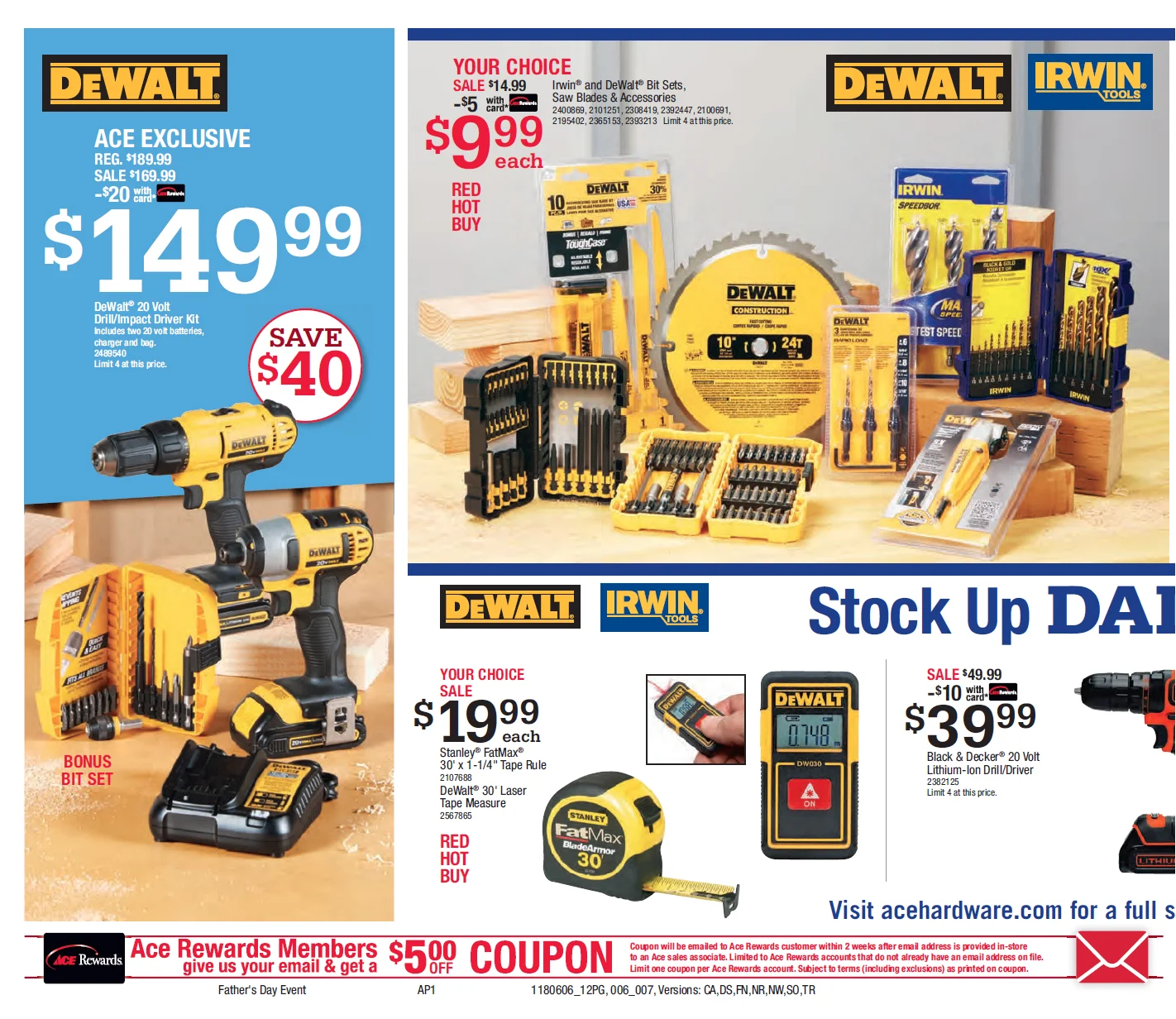 Father's Day 20-Volt Cordless 4-Tool Combo Kit (2) 1.5Ah Lithium-Ion Batteries and 16-inch Storage Bag　並行輸入品 DEWALT - Father\u0027s Day Gifts - Power Tool Combo Kits - The Home Depot