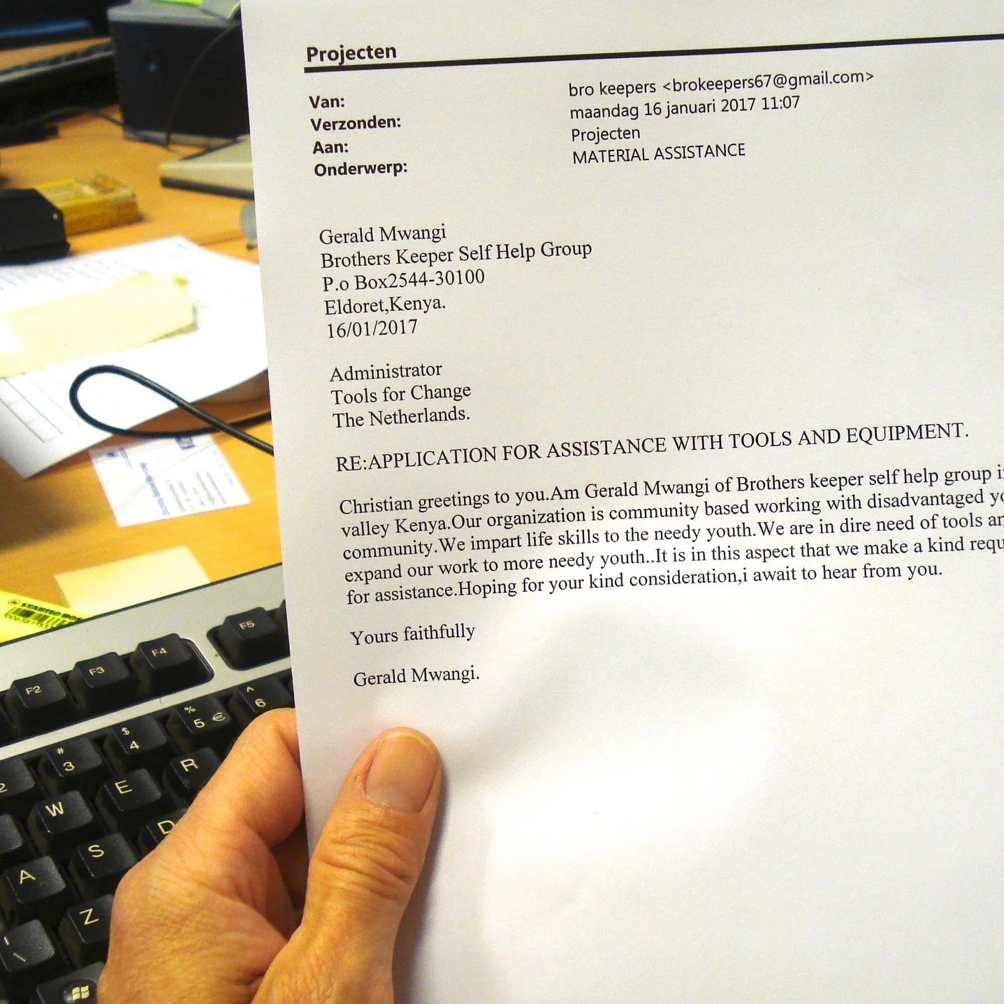 Gezocht: vrijwilliger projectadministratie