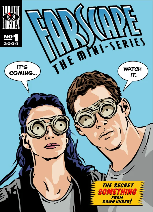Back before the show returned to TV, talk was that the massive fan campaign to save Farscape had knocked things loose and rumors that something (possibly a miniseries) may be in the works. That's when I began creating a series of light-hearted, mock comic book covers that chronicled the return of Farscape from the fan's perspective. A total of 12 mock covers were posted at WatchFarscape.com, one every 2 weeks till just before the airing of the miniseries. Many of the pieces were used as postcard giveaways at comic book and scifi conventions to raise awareness of the show and its return.