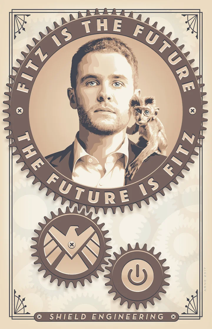 Poster for SHIELD Engineering. Wanted to give a little steampunk vibe to it. Anyone shipping FitzSimian?