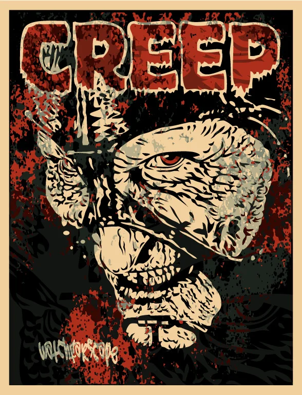 This is a colorized rehashing of a black & white vector created for the Comic-con International '04 souvenir book. The original b&w illustration was used to commemorate the 40th anniversary of Creepy Magazine and also became a subtle advetisement to "watch Farscape".