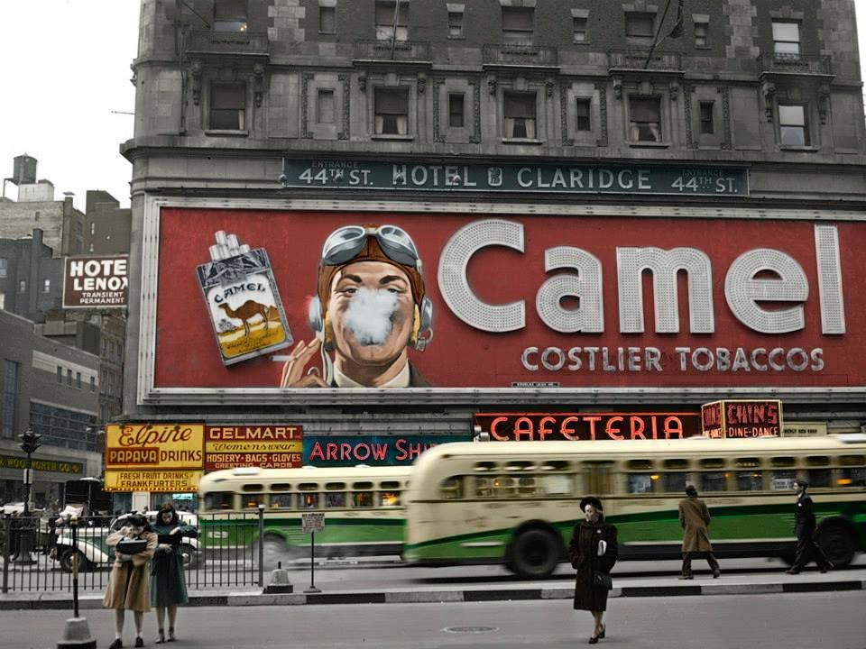 Camel billboard, Times Square, 1943