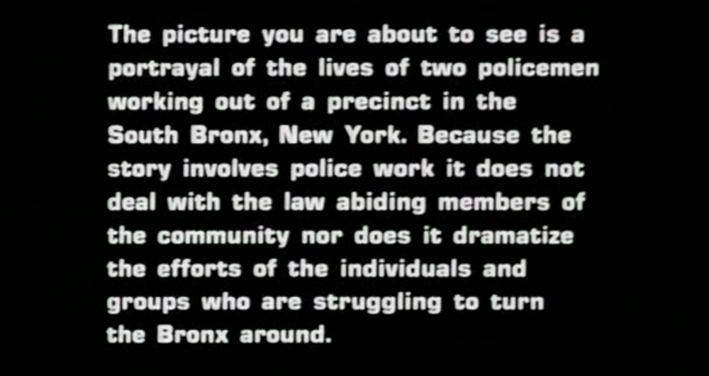 Fort Apache, The Bronx , 1980 (title card)