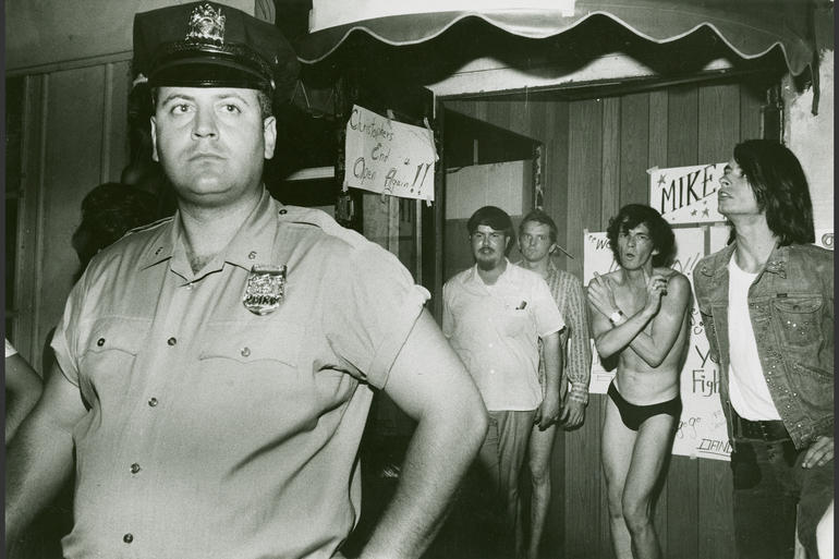 A Gay Activist Alliance protest march and demonstration against mafia-controlled gay bars and police harassment / August 1971.