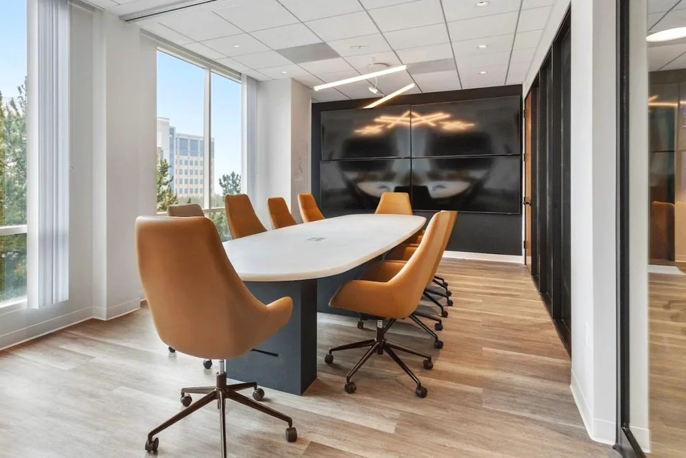 Meeting room designed around how the team meets