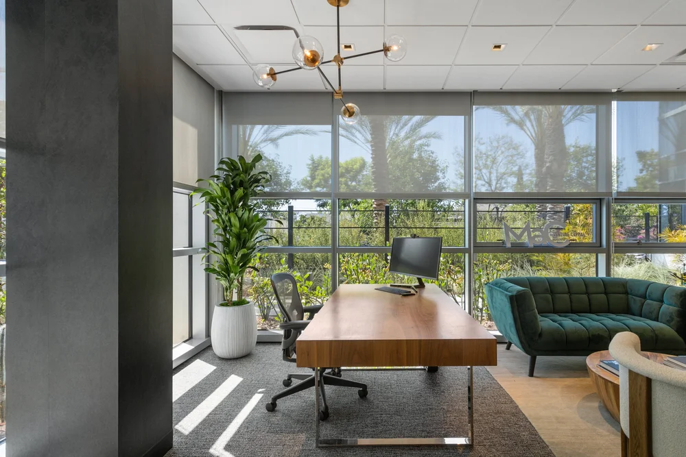 Office furniture staged for installation