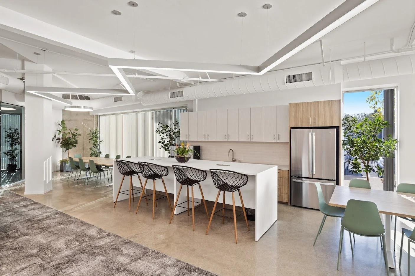 Lounge seating and desk setup furnished by Source COI