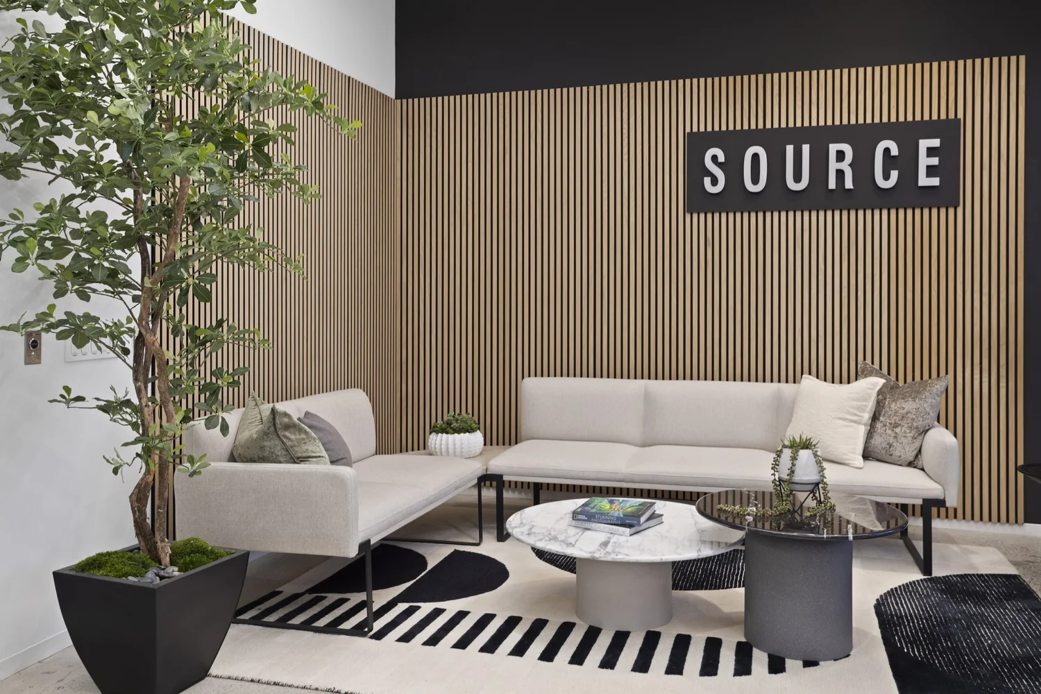 Office chairs and desks at the Source COI Irvine showroom