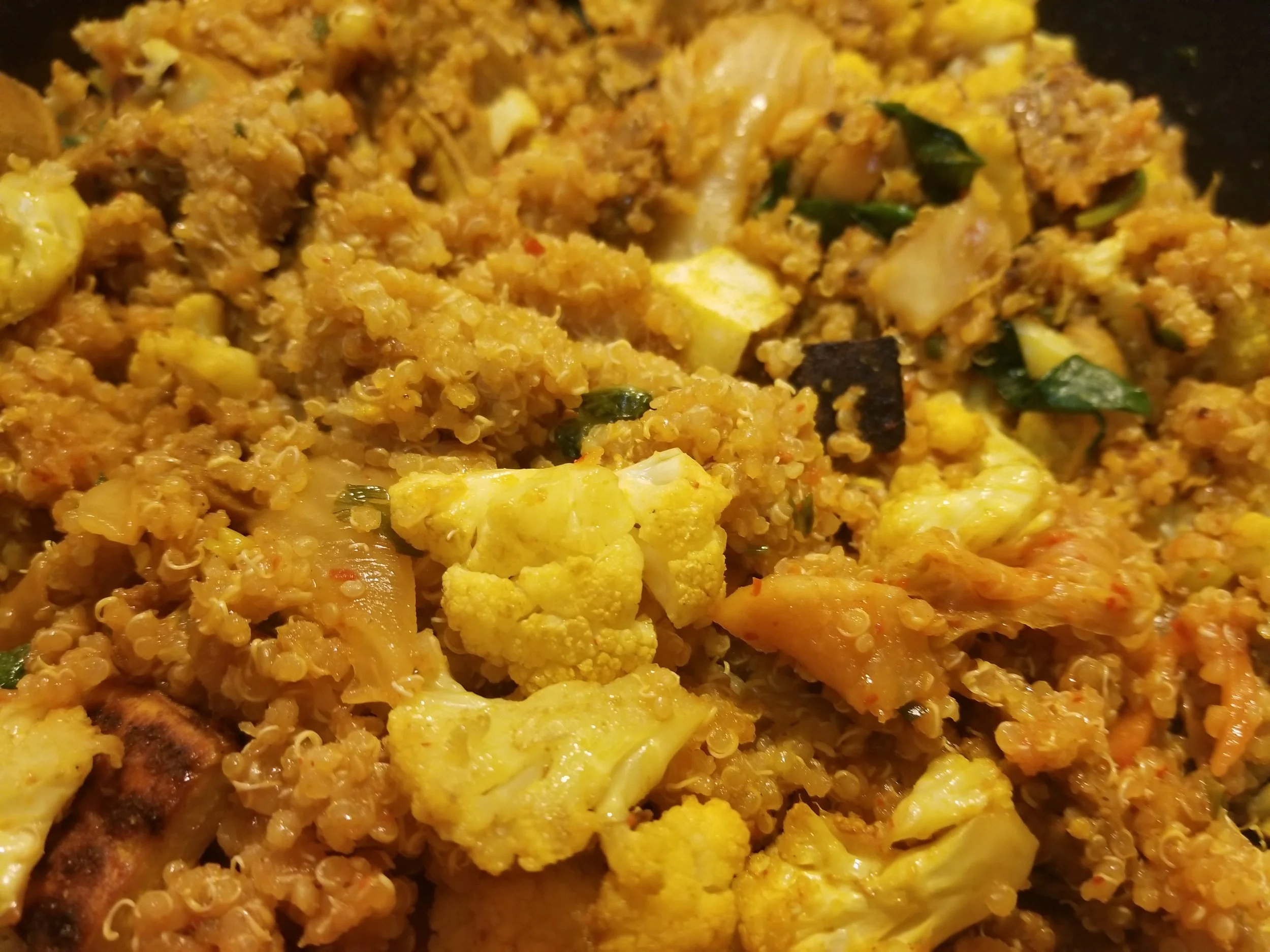 Recipe Spicy Kimchi Quinoa Bowls — Flair Huxtable