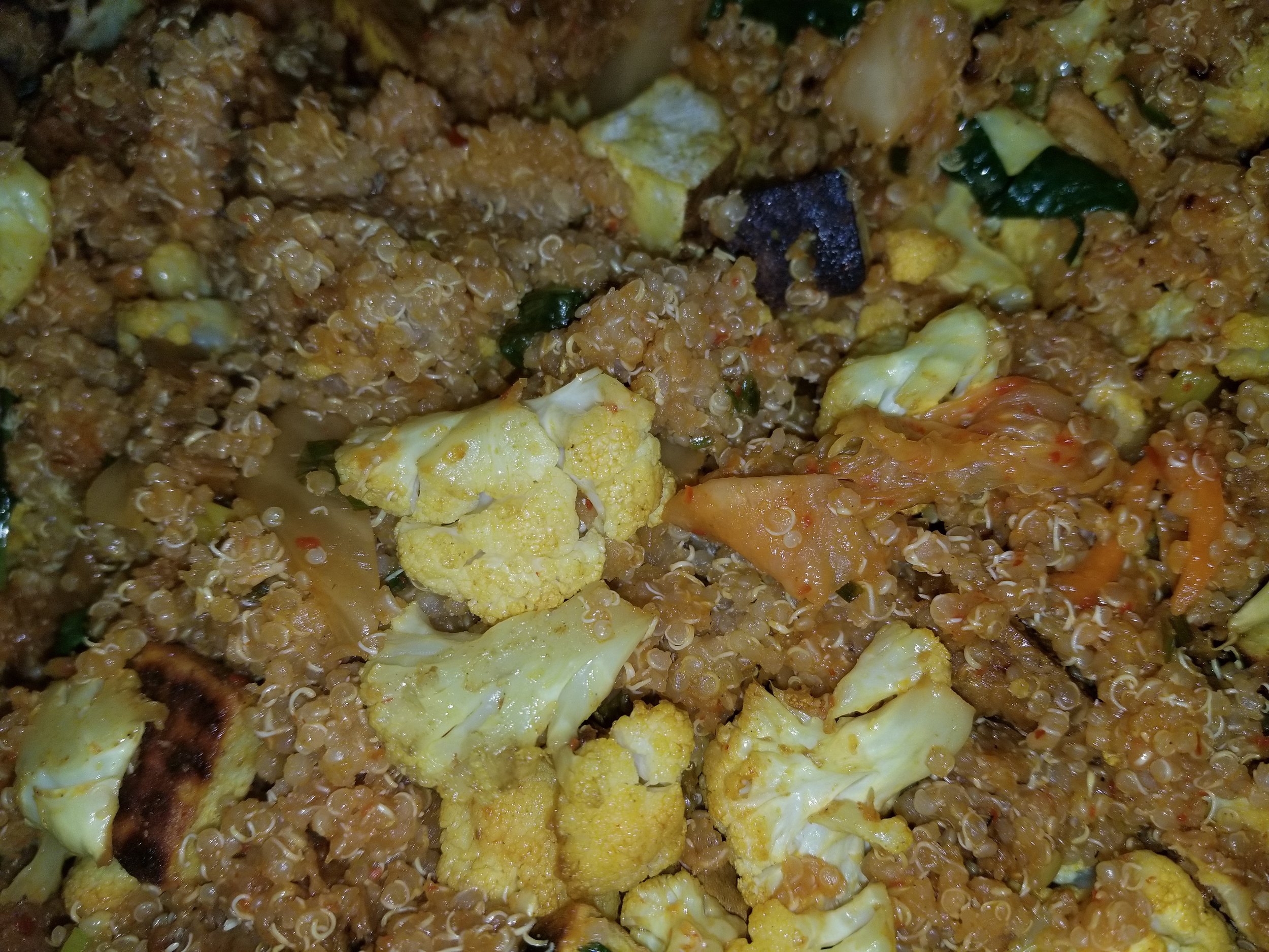 Recipe Spicy Kimchi Quinoa Bowls — Flair Huxtable