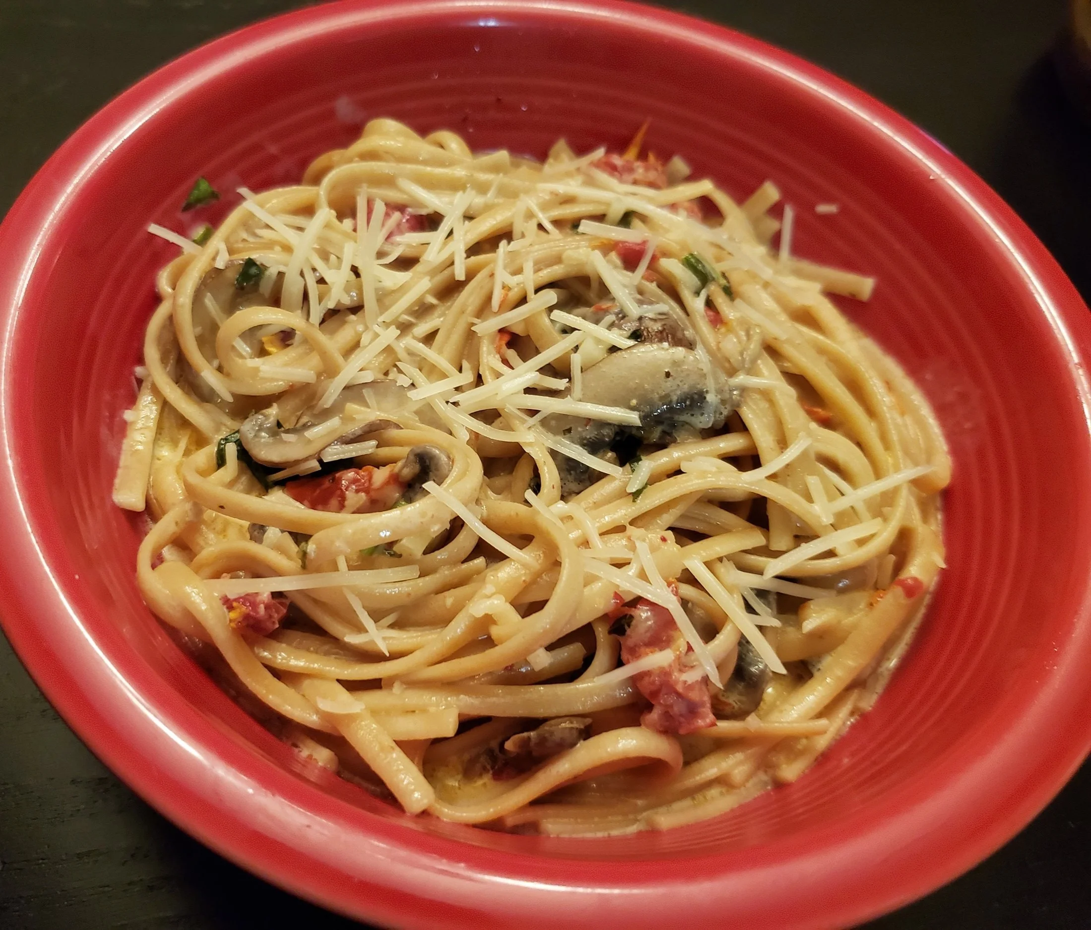 Recipe Sundried Tomato and Mushroom Pasta — Flair Huxtable
