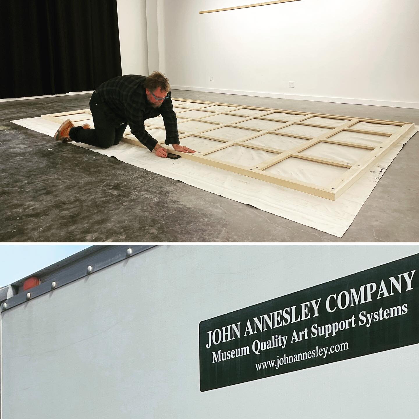 Final stretching of the 9&rsquo;x12&rsquo; painting &ldquo;Chasing an Idea&rdquo;. A big thank you to fellow artist Chris McKee, owner of the John Annesley Company. They build museum-caliber stretchers and the quality is on the level of fine furnitur