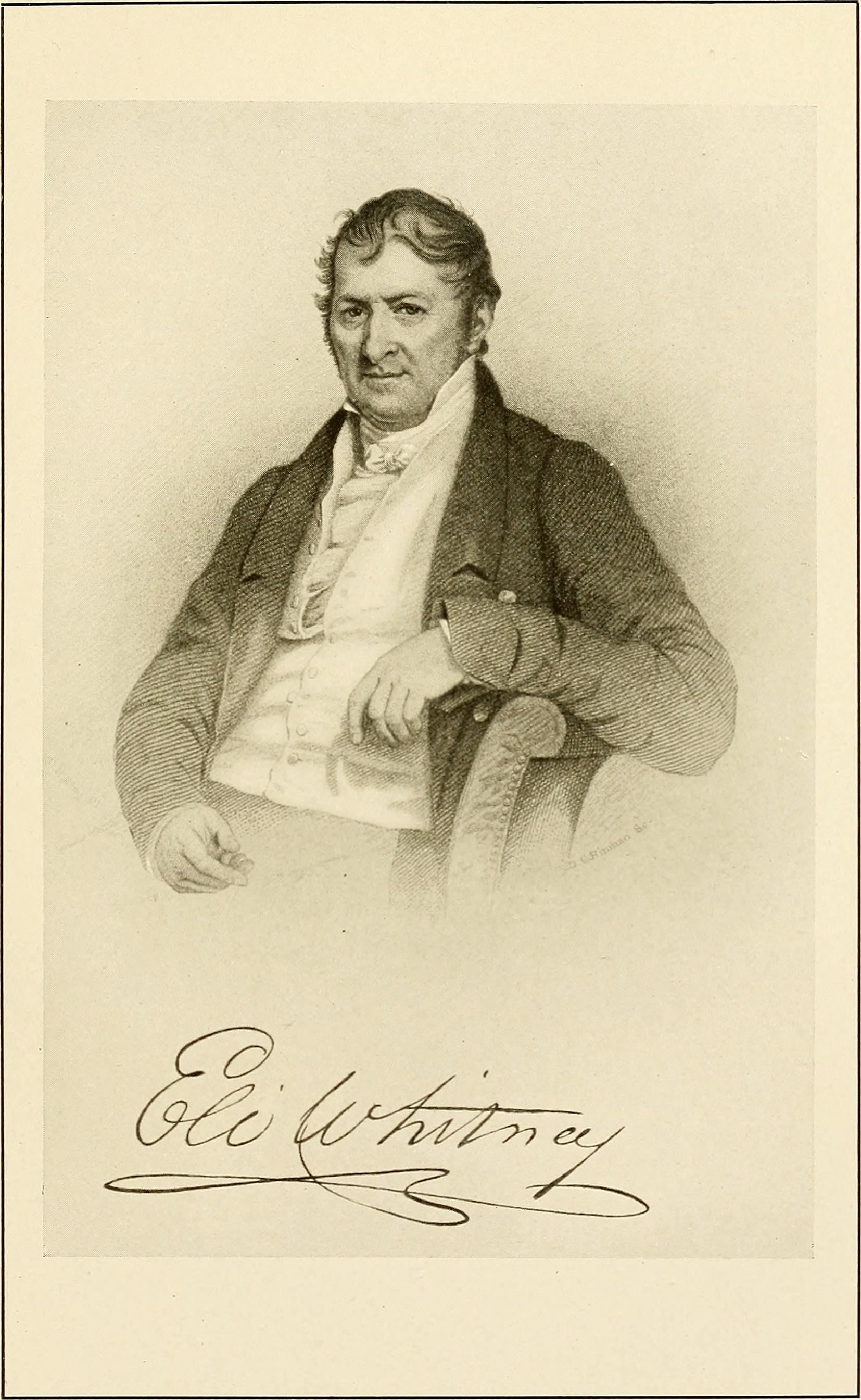 Drawing of Eli Whitney.