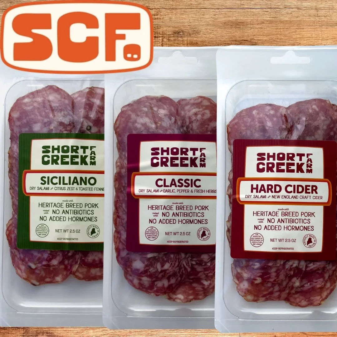 New flavors are here from @shortcreeknh (Northwood, NH) and they belong on your charcuterie board. 

Handcrafted by the artisan farmers at Short Creek, these small-batch, slow-fermented salamis are fall snacking goals.

Hard Cider &ndash; Infused wit