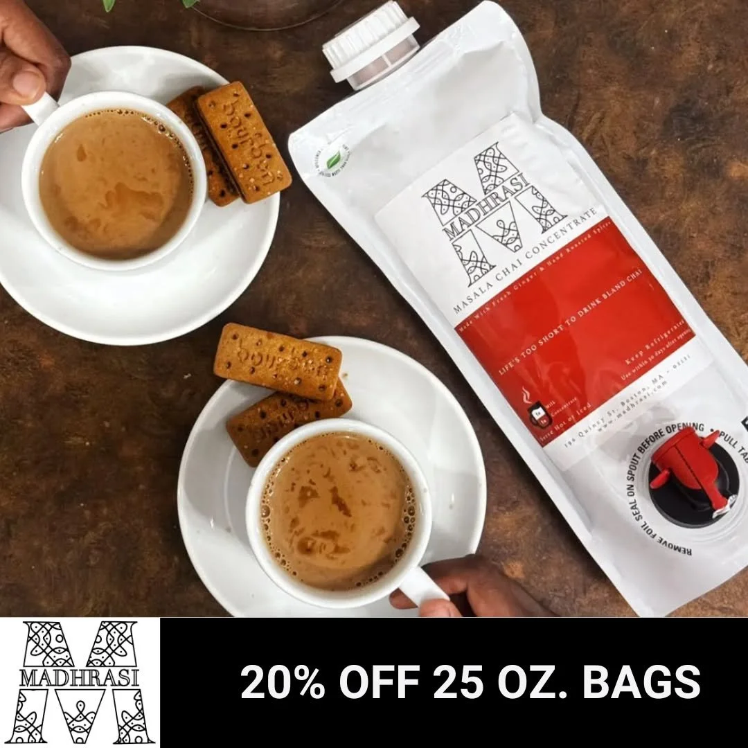 Crisp air, warm meals, and cozy deals can only mean one thing: October promos are here!

Madhrasi (Boston MA)

&hellip;20% off all 25oz. Bags

@madhrasichai was created by Owner Chef Nancy who struggled to find a quality chai after relocating to Bost
