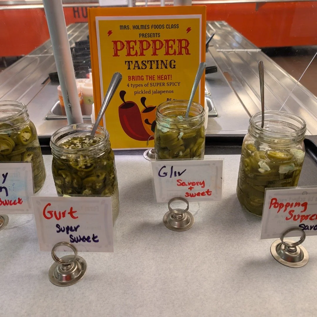 September&rsquo;s @vtharvestofthemonth highlighted peppers, and BFUHS rose to the occasion with enthusiasm. Ms. Holmes&rsquo; Consumer Sciences class prepared a variety of spicy pickled pepper recipes and invited the whole school to a taste-test. Stu