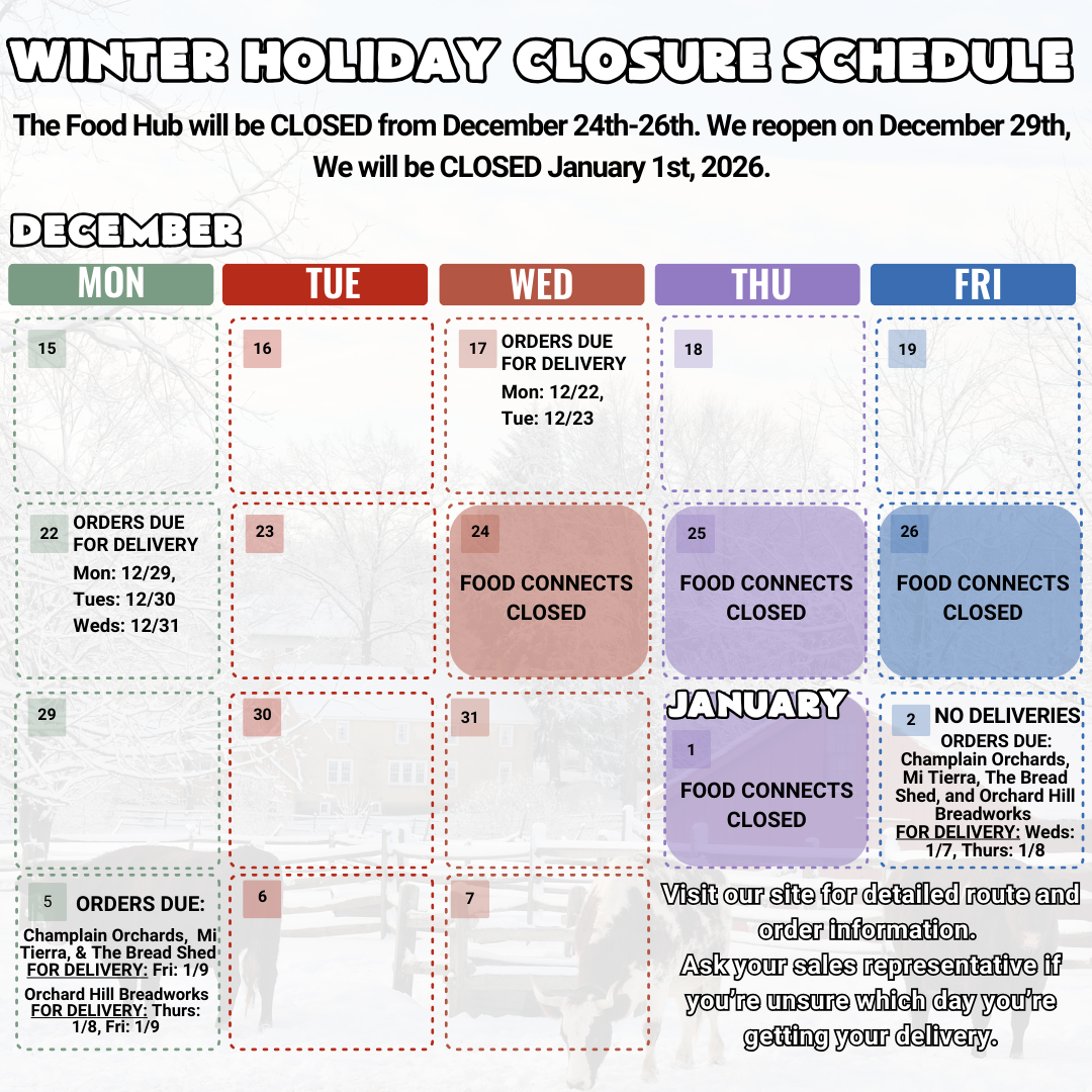 Winter Holiday 2025-2026 Closure Schedule