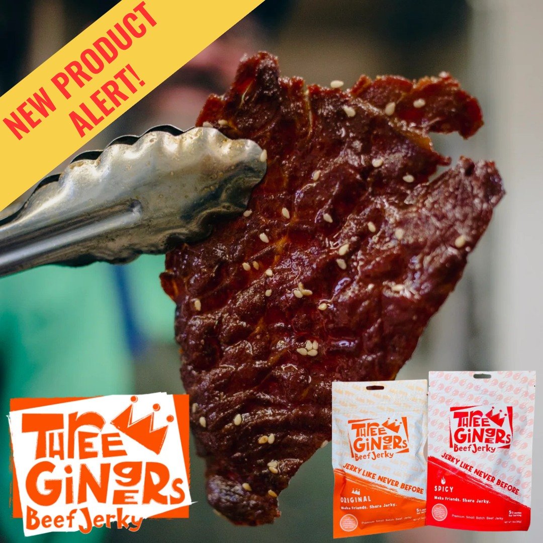 Now available in the Food Hub: @threegingersjerky (Beverly, MA).

This Southeast Asian&ndash;inspired jerky is made with 100% grass-fed beef and crafted in small batches for a tender texture and clean, balanced finish. 

Available in two flavors: OG 