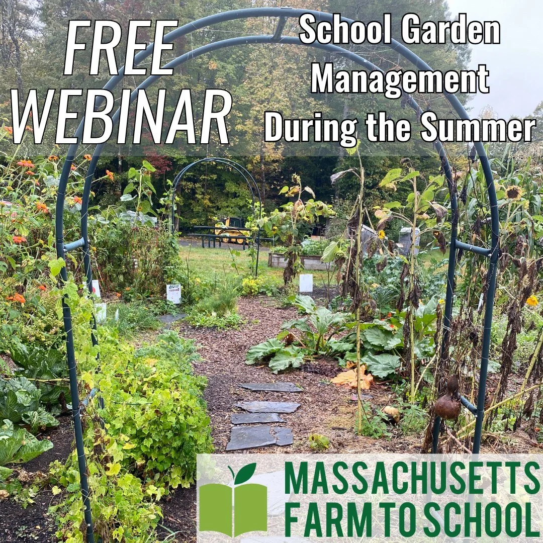 Plan your school garden&rsquo;s summer care with a FREE webinar on April 29th at 3:45pm EST! 

Join @massfarmtoschool for a practical discussion on managing school gardens through the summer months. Learn how to engage your school community, share re