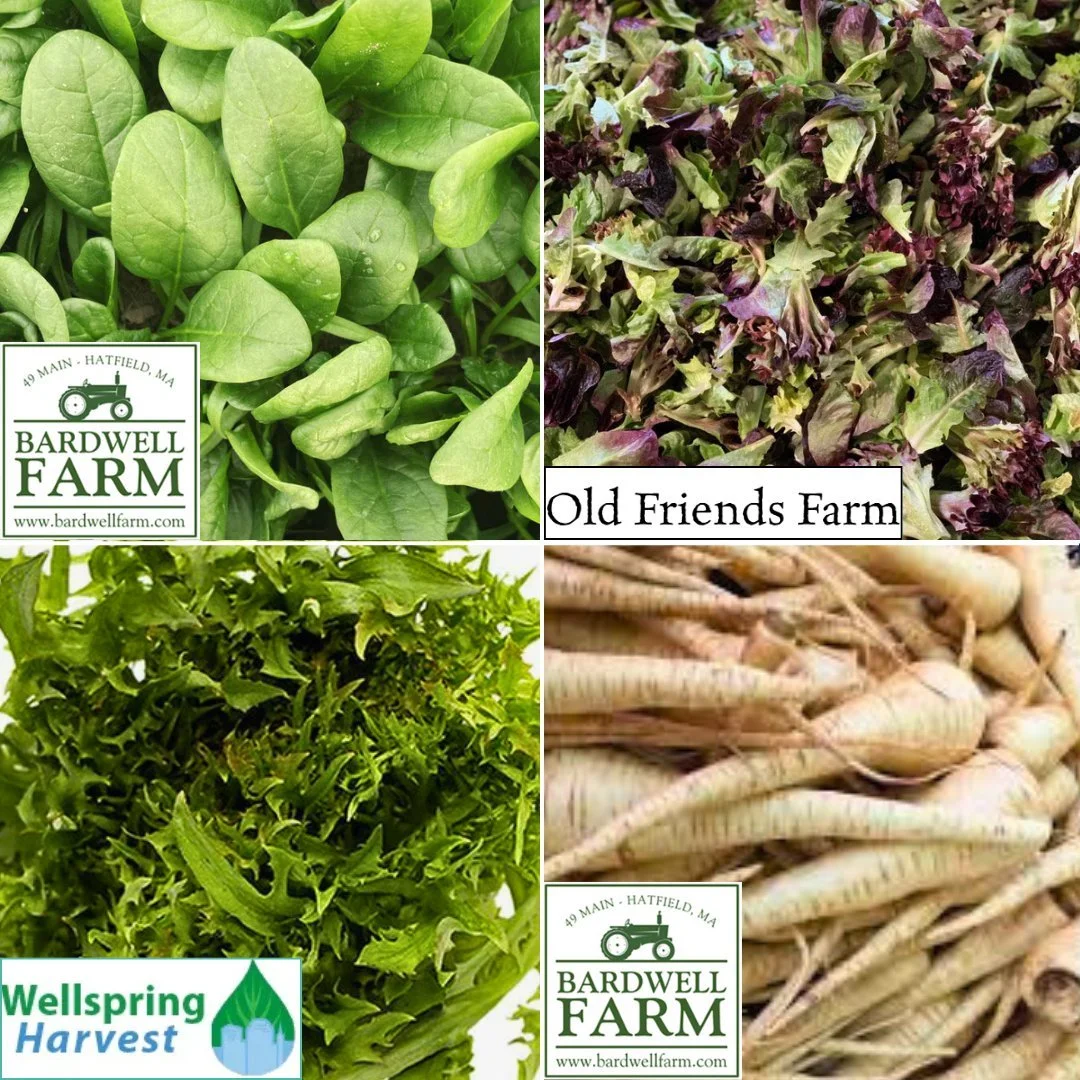 Shop what's in season in the Food Hub!

Direct from the farm to the Food Hub, shop baby spinach and parsnips from @bardwellfarm (Hatfield, MA), baby lettuce mix from @oldfriendsfarm (Amherst, MA), and lettuce heads from @wellspring_harvest (Springfie