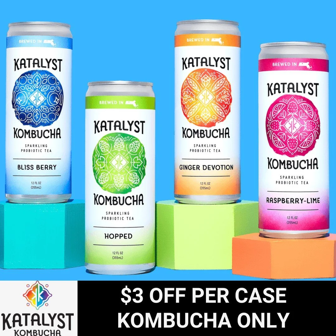 June Promotions are bringing you refreshing drinks and savings!

@katalyst_kombucha: $3 off per case of kombucha - Crisp, easy-drinking kombucha made with carefully blended tea, organic cane sugar, and bright fruit and spice flavors.

@pigeoncoveferm