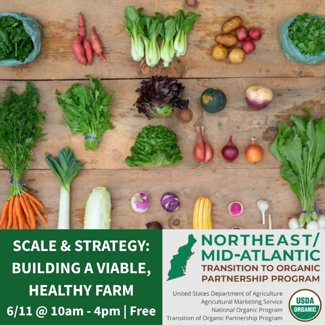 Mass farmers and producers: thinking through the next stage of your farm business?

Join @nofamass for Scale &amp; Strategy: Building a Viable, Healthy Farm, a free TOPP workshop on Thursday, June 11 from 10AM to 4PM at @upswingfarm in Pepperell, MA.