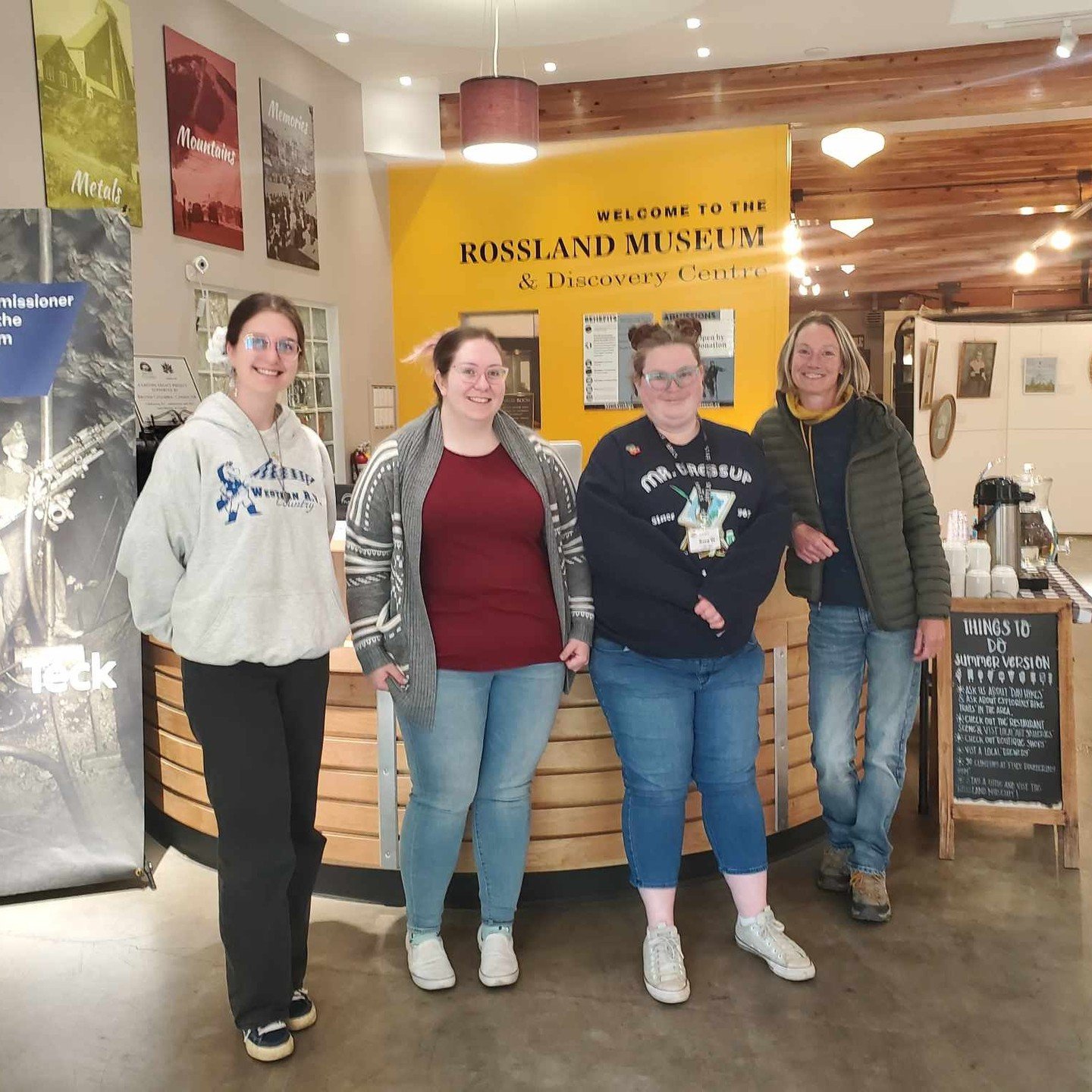 Over the weekend, museum administrator Hannah accepted the BC Museum Week challenge to visit another museum in BC. Thank you so much to @rosslandmuseum staff Elena, Sara, and Melanie for welcoming her and showing her around your fantastic museum! It'