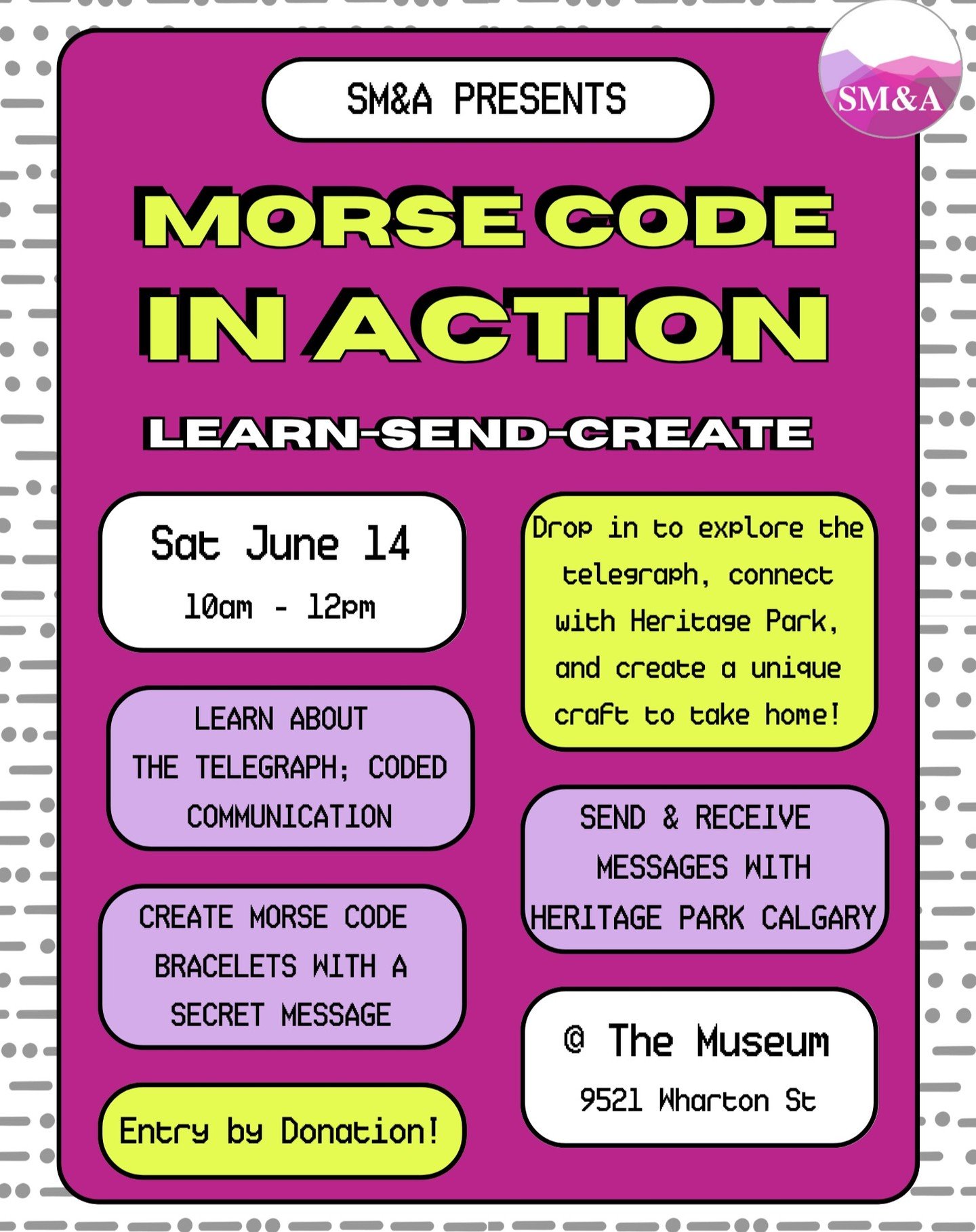 Looking for something fun and new to do this Father&rsquo;s Day weekend, or hoping to beat the heat with engaging indoor activities? Join us next Saturday, June 14, from 10 AM - 12 PM for our drop-in Morse Code in Action Workshop!

📡 Explore the his