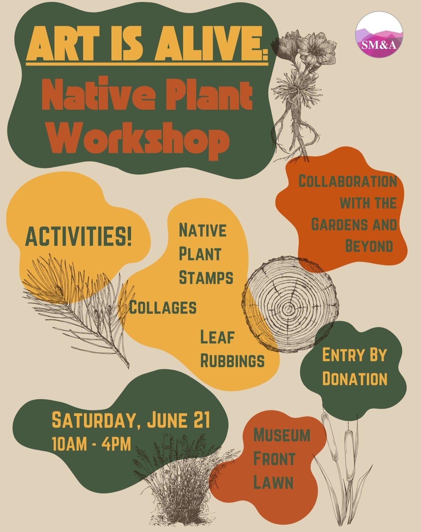 Looking for a fun outdoor activity this weekend? Join us at the museum on Saturday, June 21, from 10 AM-4 PM for Art is Alive: Native Plant Workshop! A vibrant, drop-in where art, nature, history, and Indigeneity come together in a beautiful outdoor 