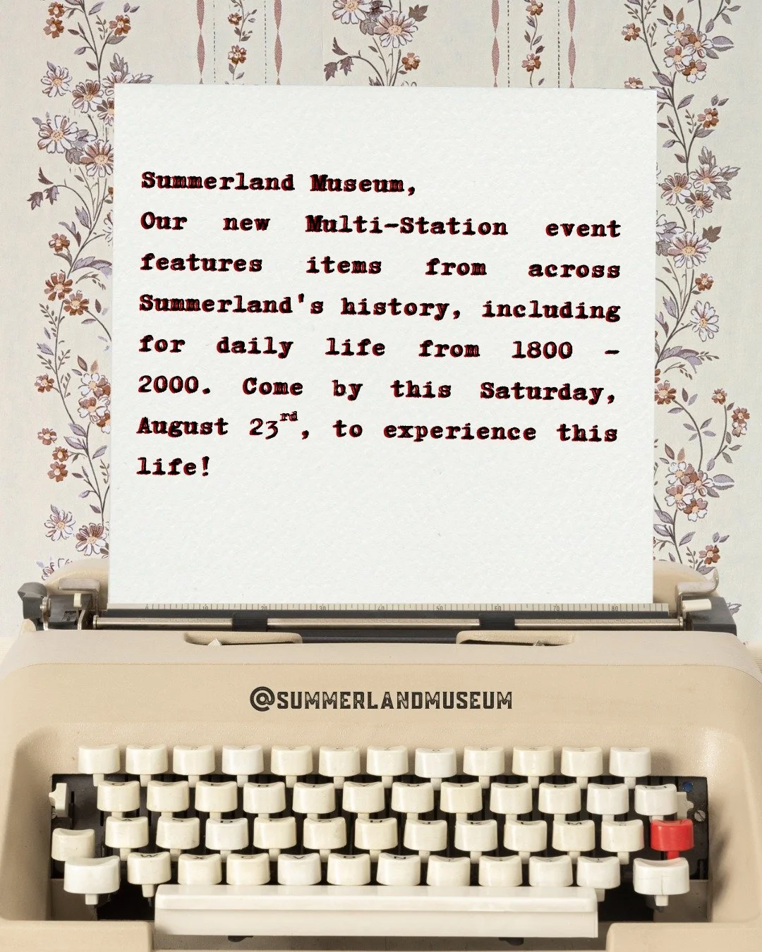 Featuring Typewriters, Hair Dryers, Hunting Gear, Cobbling Equipment and More, our Multi-Station event this Saturday is going to inform (or remind!) you of how these things used to work, and how life used to be lived!
Type on a working typewriter, tr