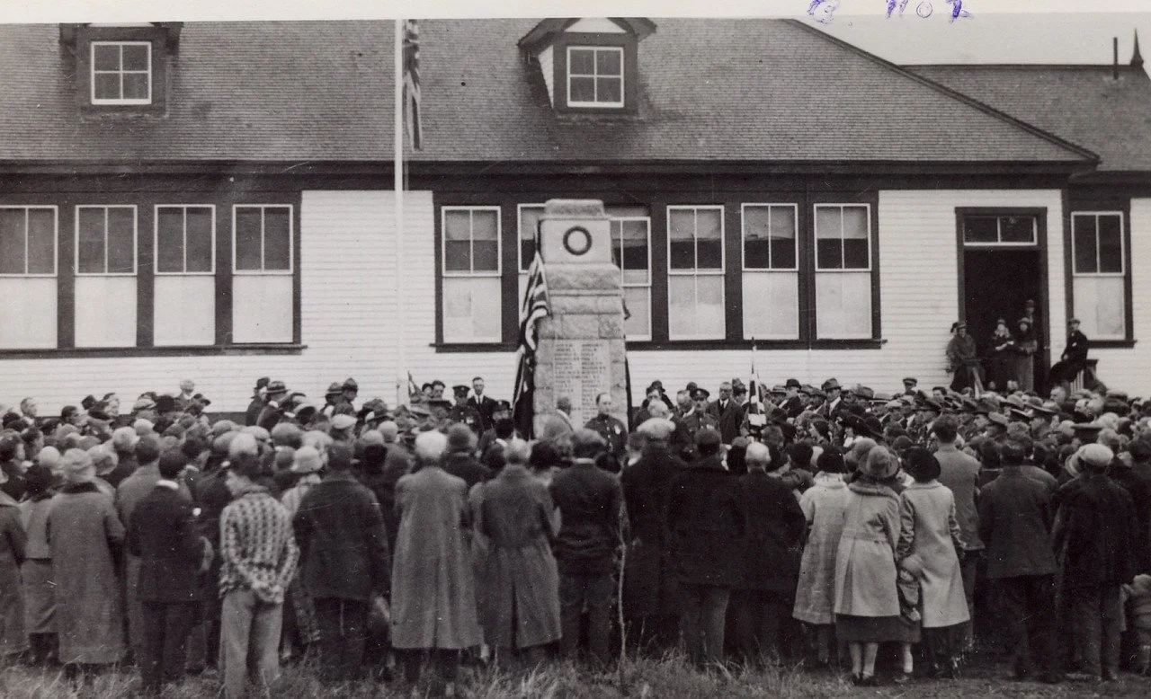 With Remembrance Day approaching, this week's Throwback Thursday honours Summerland's sons and daughters who went away to war but never returned home.

This photo from 1926 shows the dedication of Summerland's first cenotaph at the Remembrance Day se