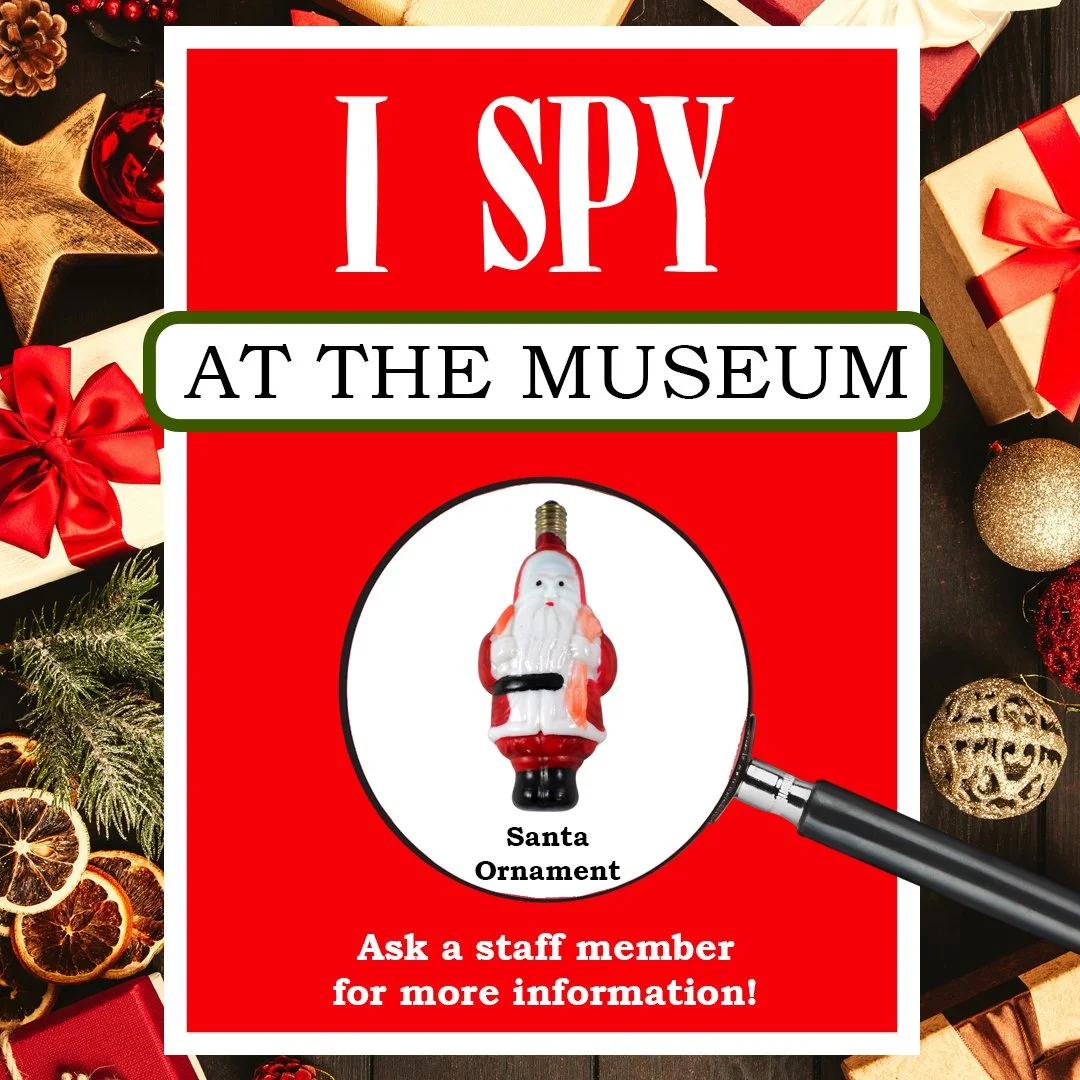 We have a new I-Spy challenge for kids!🔍

It's starting to look festive around the Summerland Museum as we decorate for the holiday season - but, our little Santa ornament has become lost somewhere in our exhibits! Spot the little Santa and you will