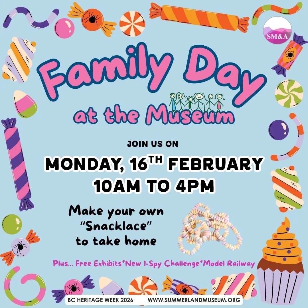 Celebrate Family Day by joining us at the museum for family-friendly activities.

- Visit our craft table to make your own "snacklace" to take home (and snack on!)
- Hunt amongst the exhibits for the Family Day I-Spy Challenge character 
- 
