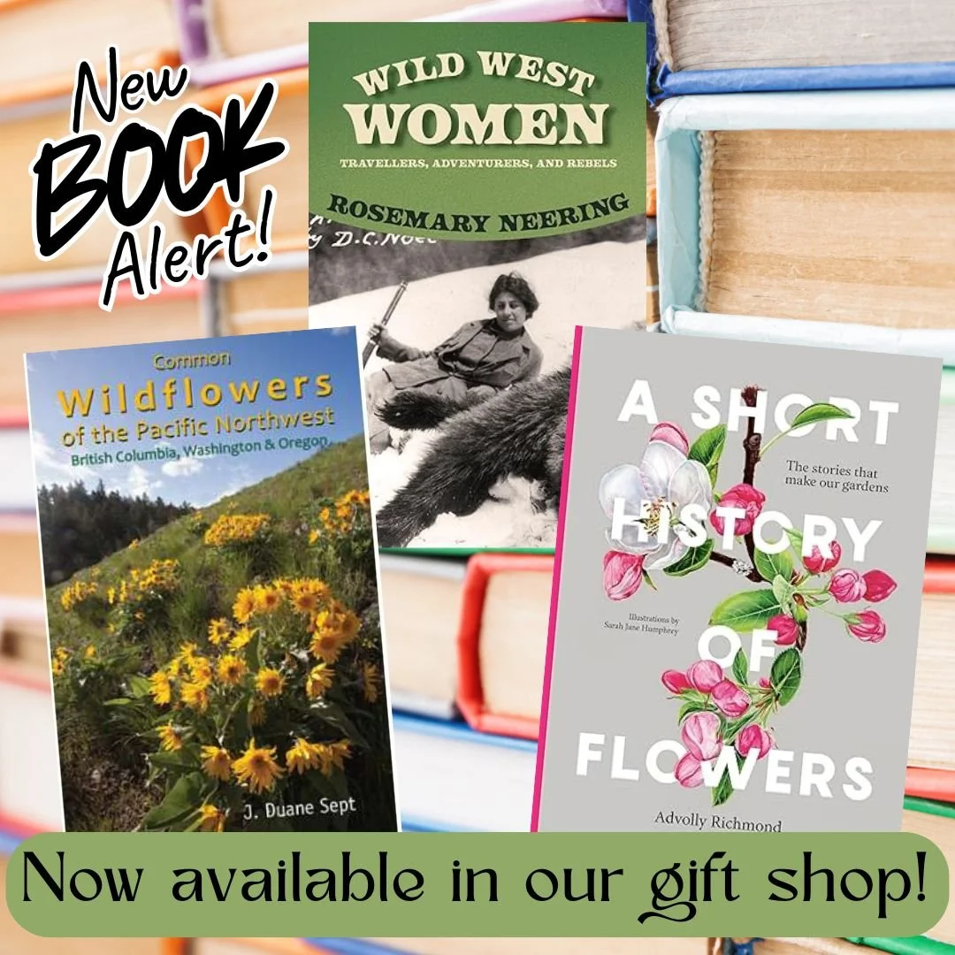 We have some beautiful new books now available to purchase in our gift shop!
Learn about the history of flowers, identify local plant species, and channel your inner wild woman with these new titles! 📖
The gift shop is open Tuesday to Saturday, 10am