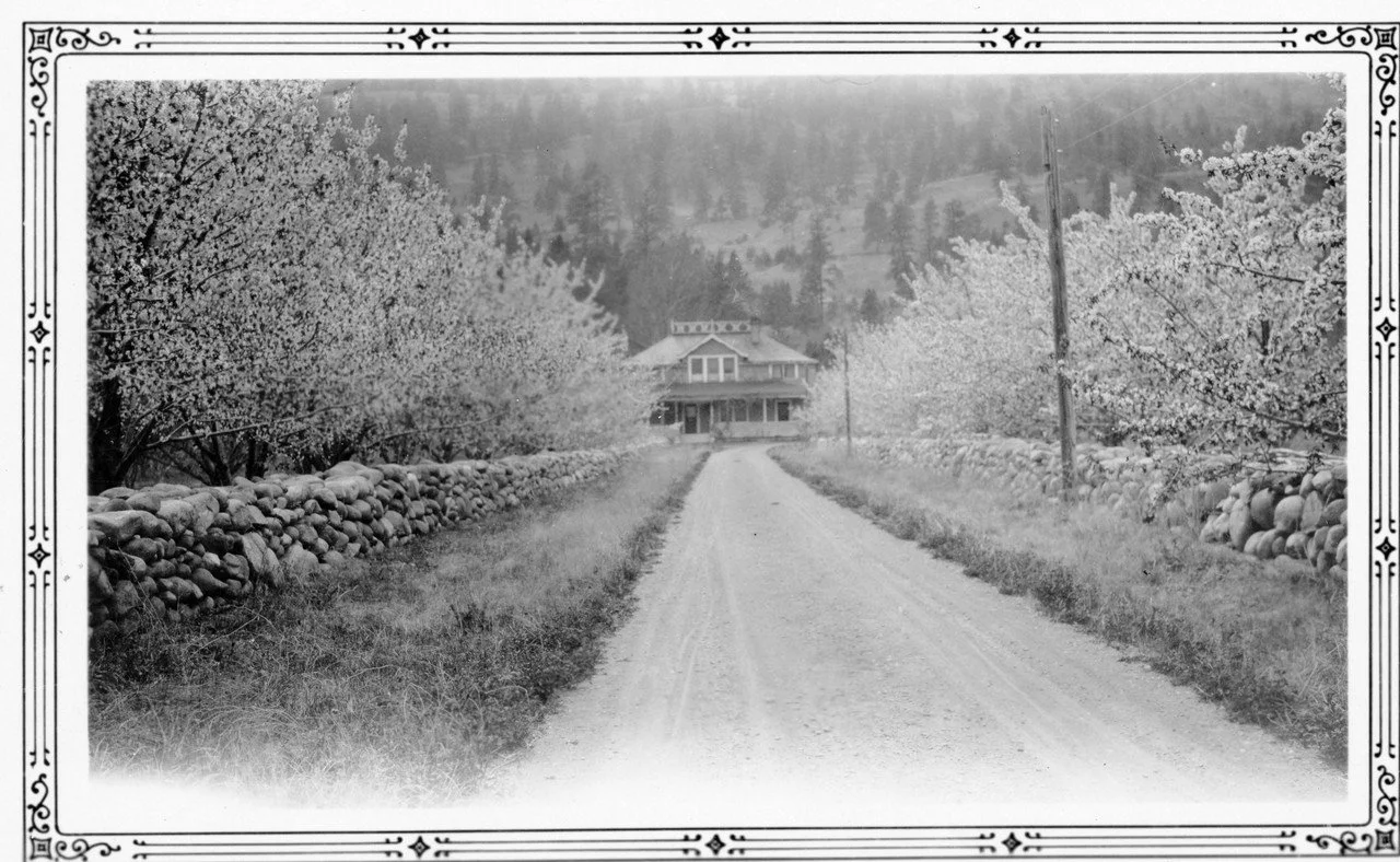 Happy Spring!
Today is the first day of spring! Goodbye winter, hello to warmer days, sunlight, and new beginnings.
To celebrate making it through the dark days of winter, here is a photo of the Blair home in spring in the 1940s, with the blossoms bu