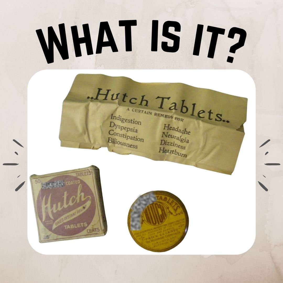 It's your favourite time of the week... yes, it's time for What-is-it-Wednesday! This week, we're being generous and giving you half of the answer! Our mystery artifact this week is a tin of Hutch Tablets, but our question is, what are they coated in