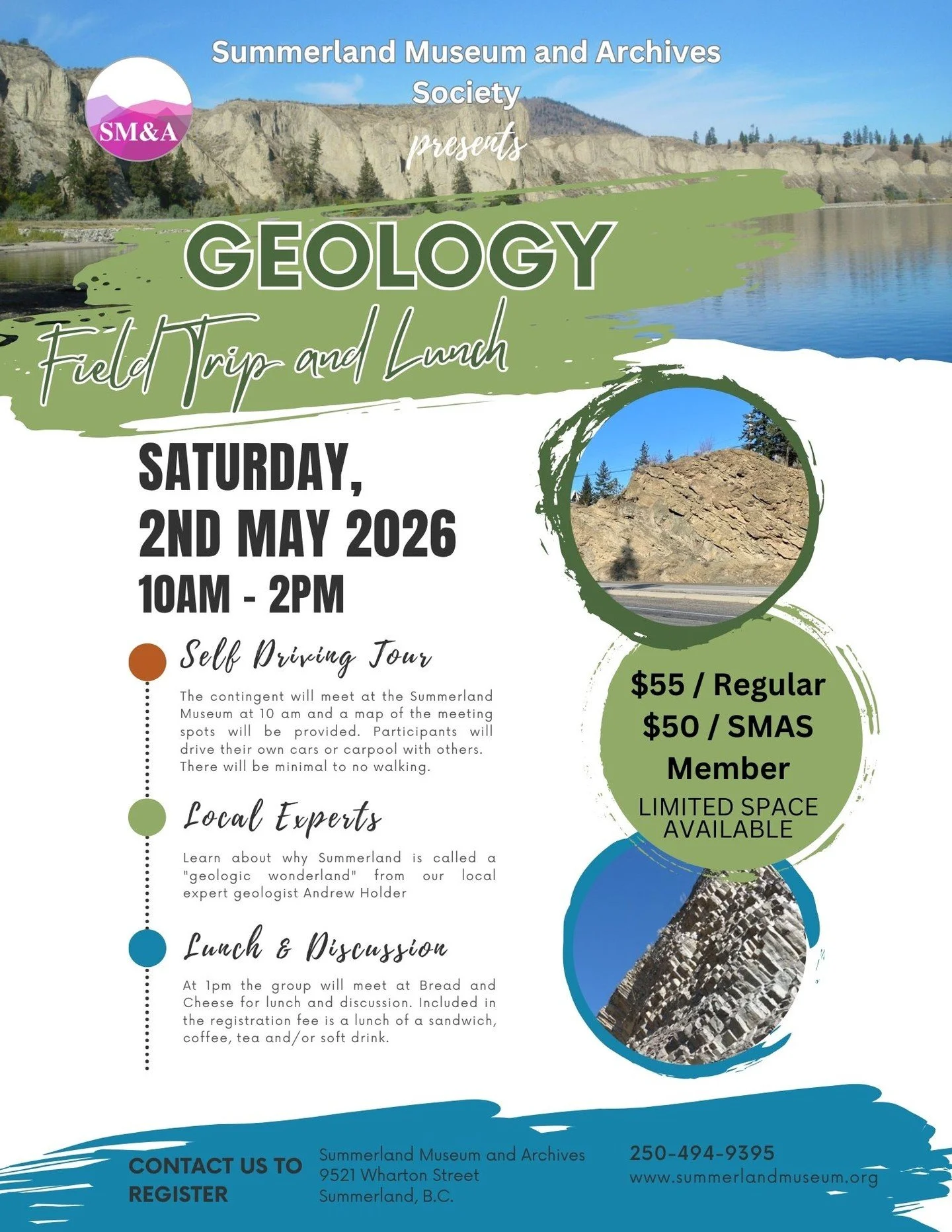 Back for 2026, by popular demand... our Geology Field Trip and Lunch!
The 1st Field Trip of the year will take place on Saturday, 2nd May. There has already been a lot of interest in this tour, and spaces are limited, so book your place before it sel