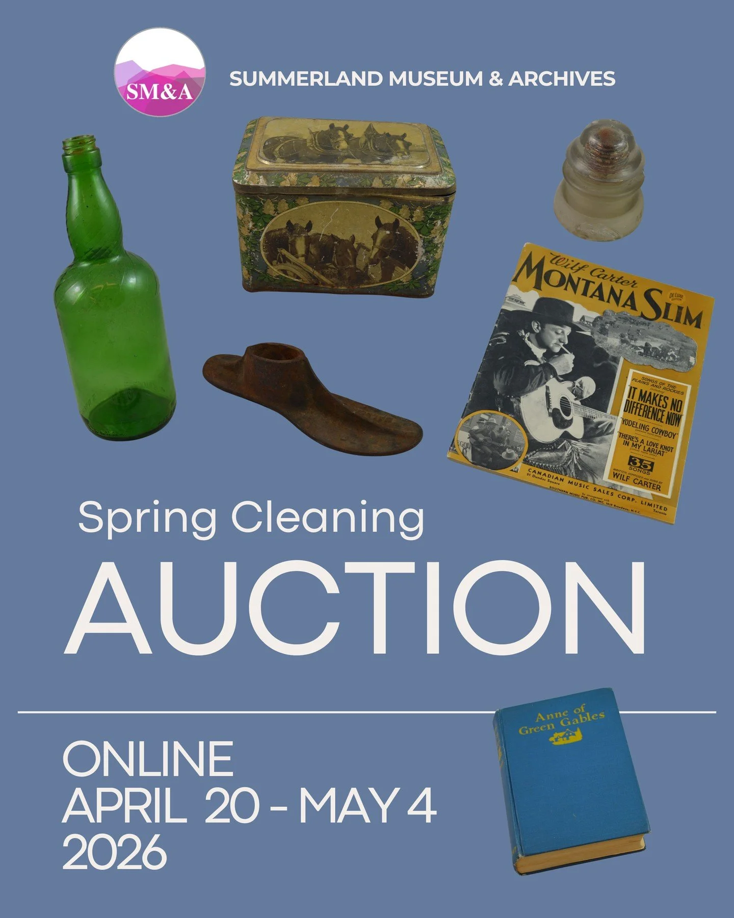 Our Spring Cleaning Online Auction goes live this evening at 5pm!

Don't miss this opportunity to purchase unique collectibles, antiques, and curios!

Get your bids in before 5pm on Monday, May 4. All funds raised support the care of the Summerland M