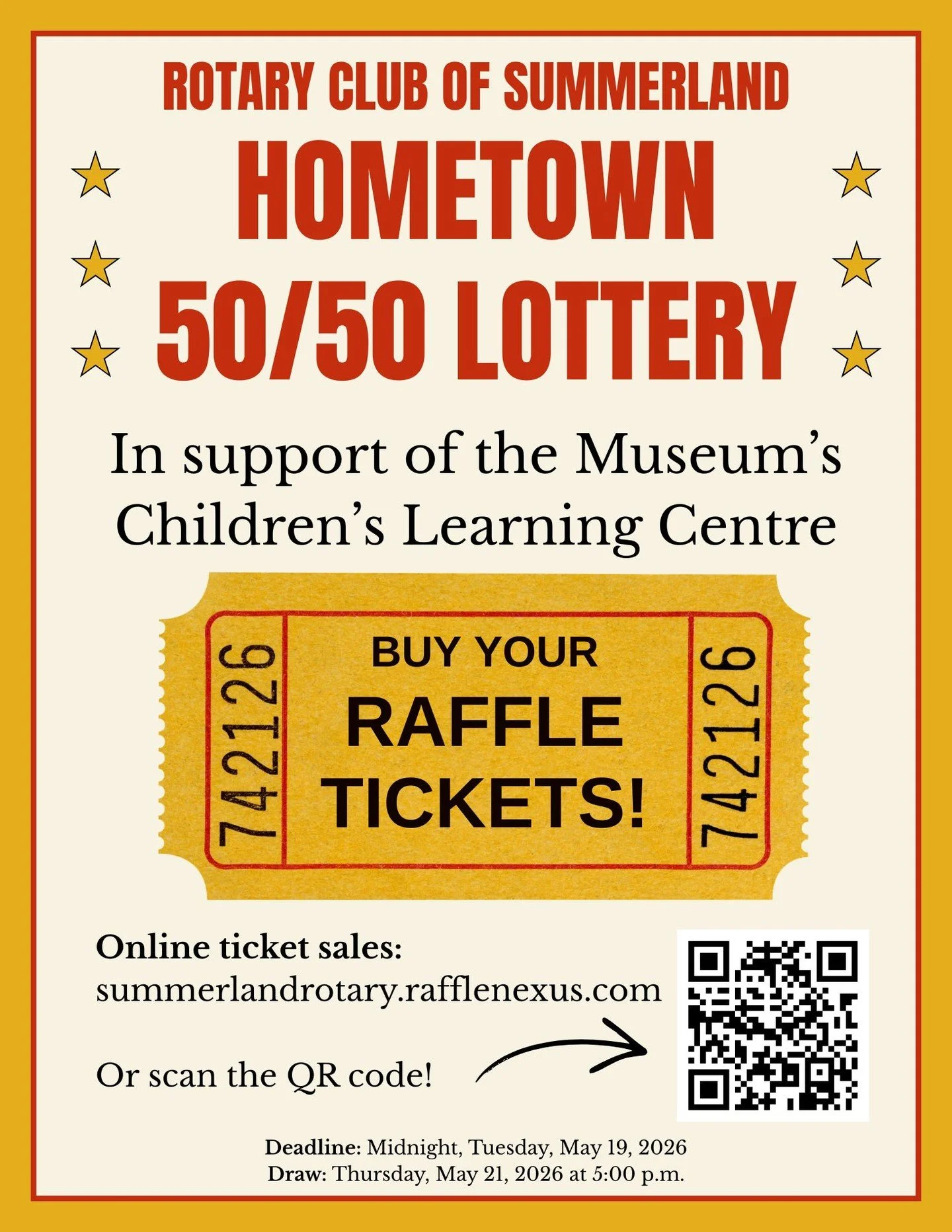 The jackpot is at almost $5000! Help us create a fantastic Children's Learning Centre by purchasing your ticket here https://summerlandrotary.rafflenexus.com/?fbclid=IwY2xjawRnJe1leHRuA2FlbQIxMABicmlkETFMa0d0MDZVTWZGSWZzZkNHc3J0YwZhcHBfaWQQMjIyMDM5MT