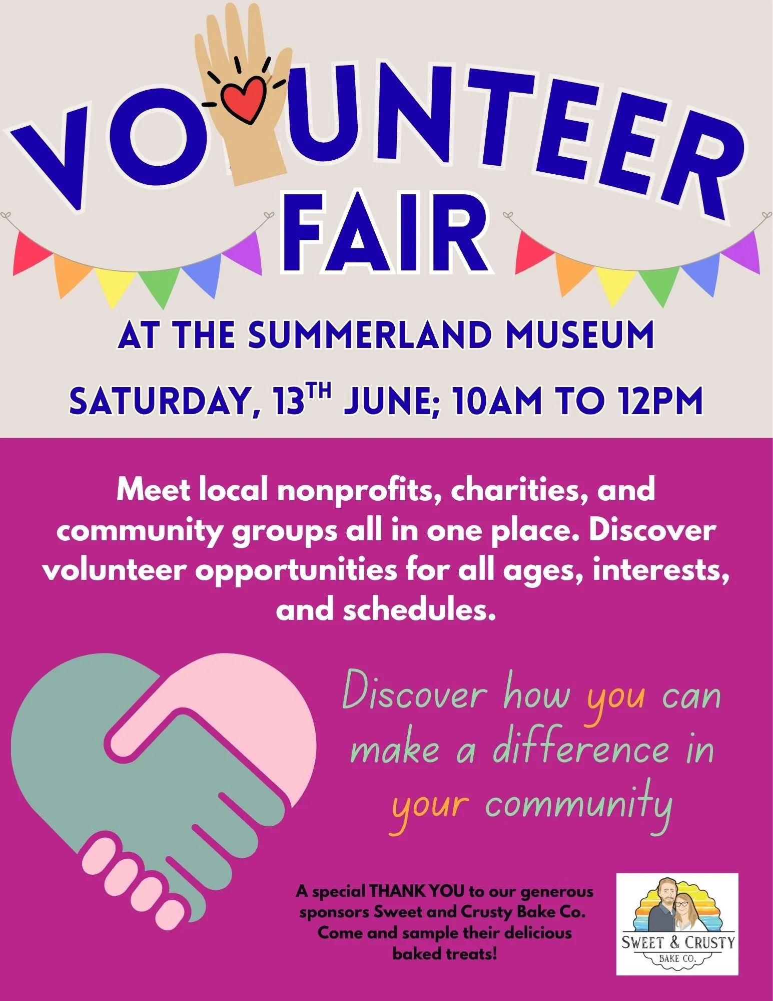 We can't wait for this fabulous community event next Saturday! We're looking forward to connecting with other wonderful Summerland volunteer groups and meeting potential new volunteers!

So far, the following groups have confirmed their attendance:
T
