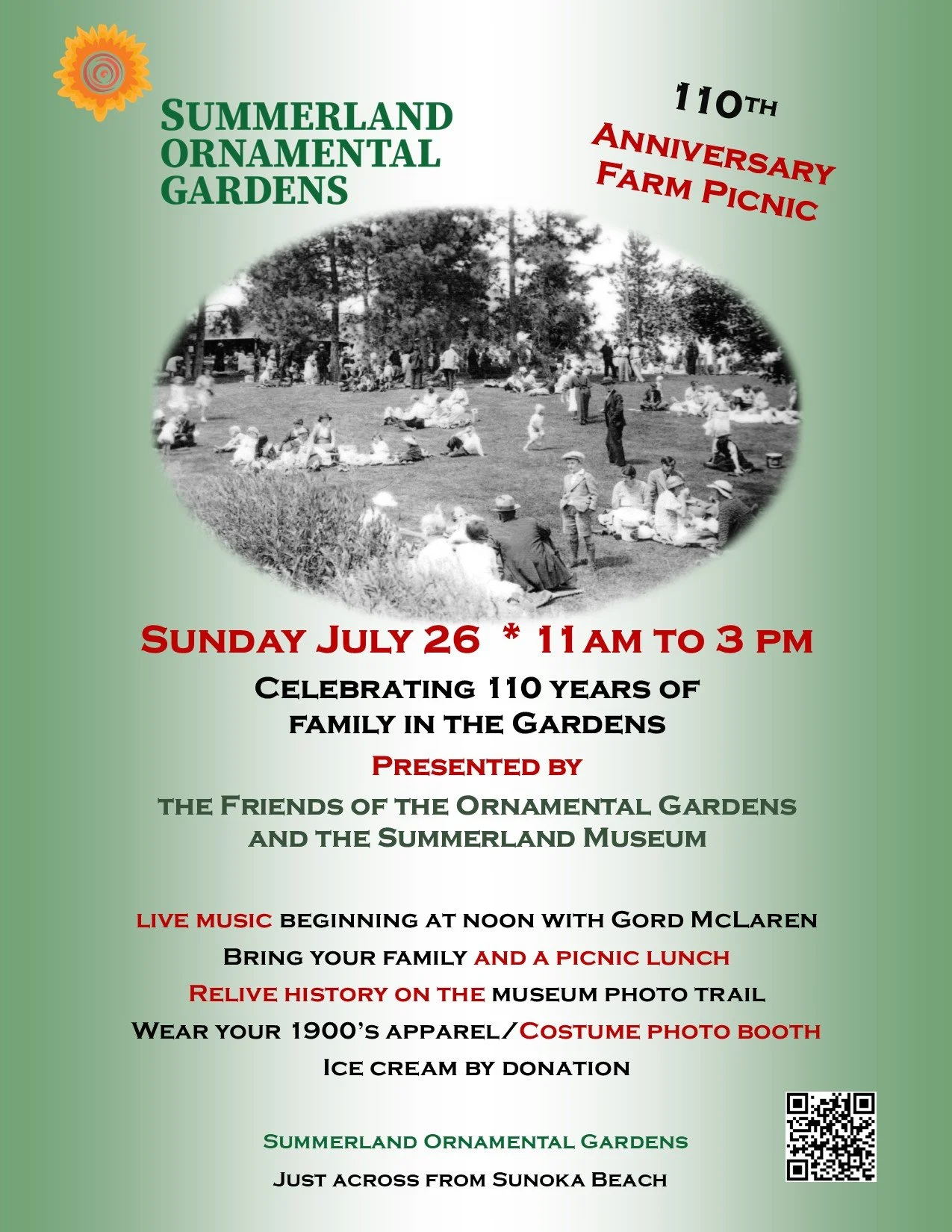 110th Anniversary Farm Picnic @ Summerland Ornamental Gardens