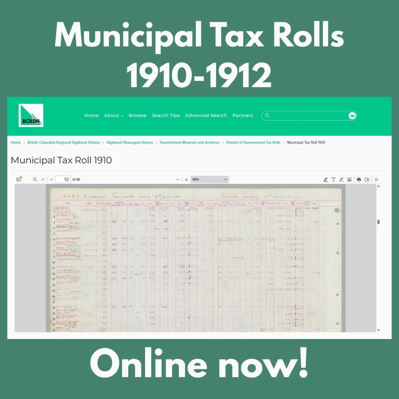 Municipal Tax Rolls 1910-1912 Online now!!.jpg