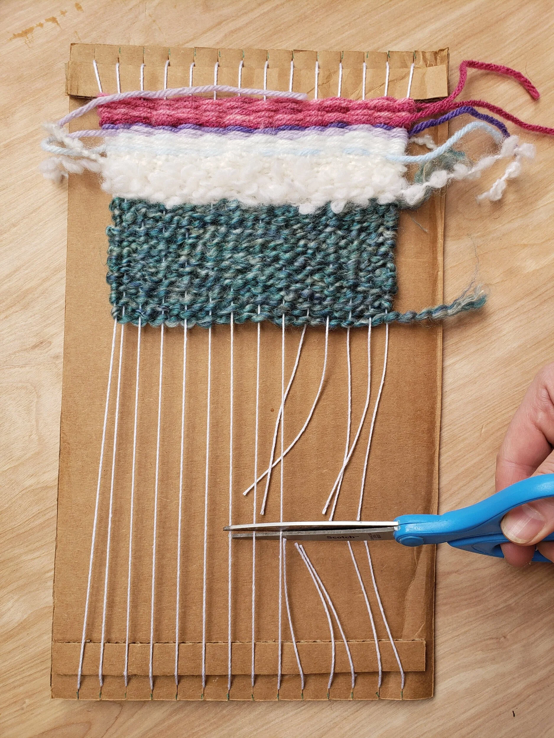 Weaving Ideas for Kids: Yarn Weaving on a Cardboard Loom  Weaving for  kids, Yarn crafts for kids, Weaving projects