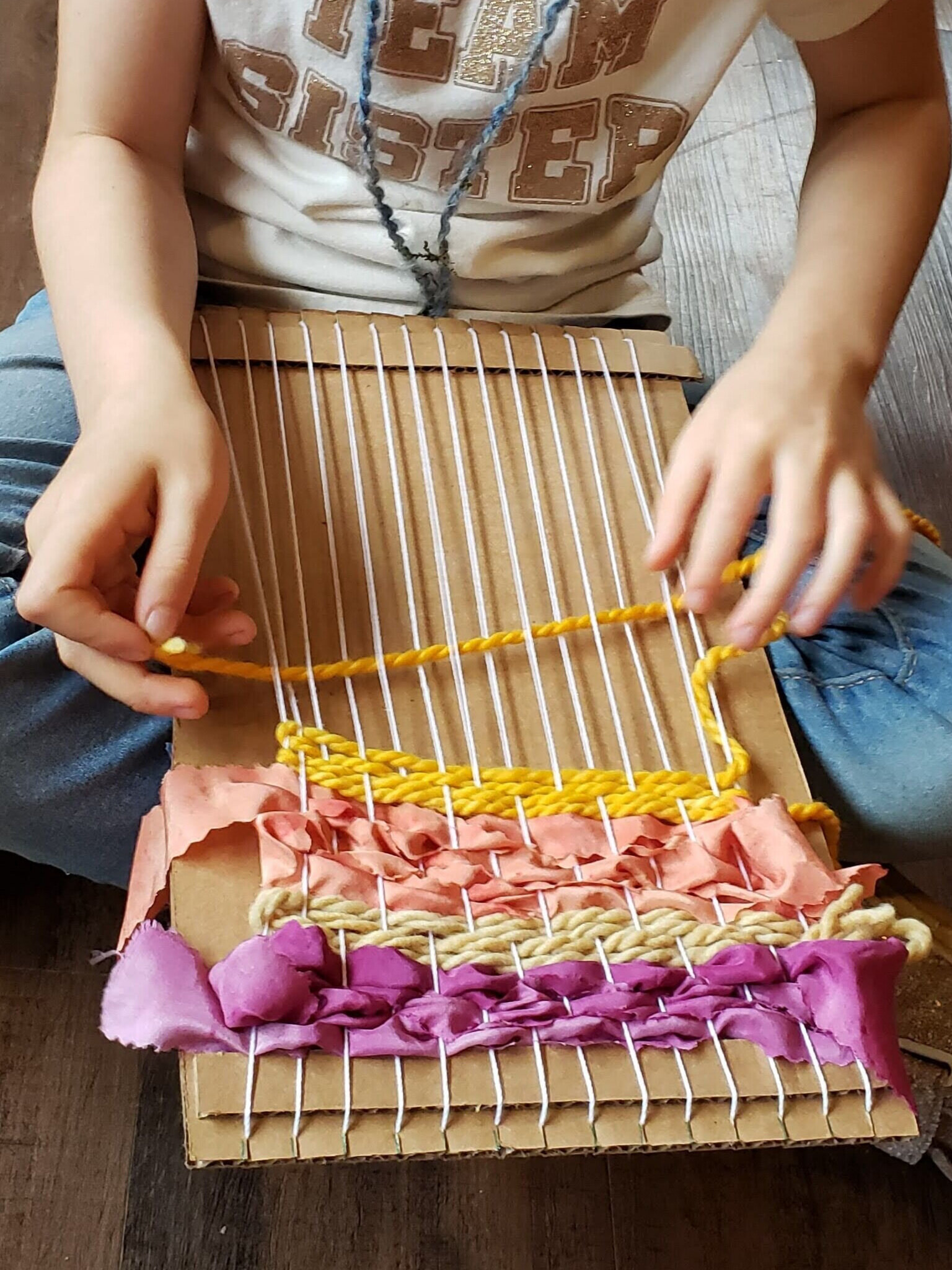 DIY Cardboard Weaving Loom — Cedar Dell Forest Farm