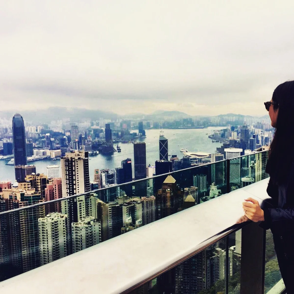 At the top of Victoria Peak in Hong Kong