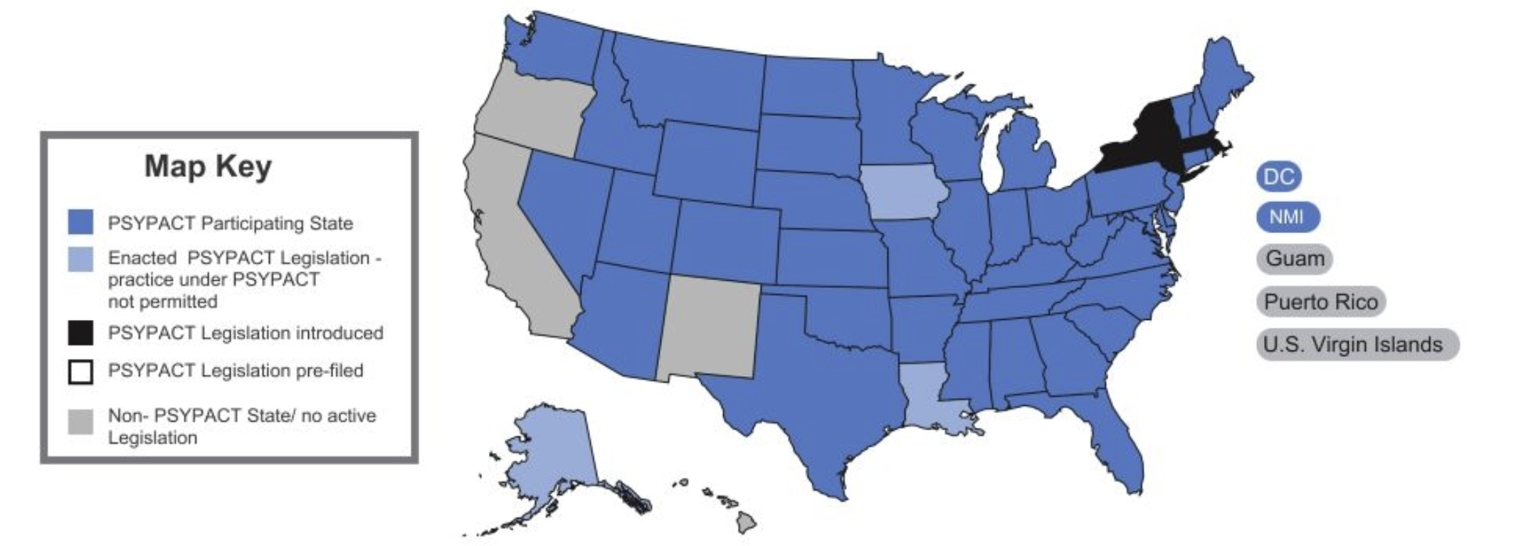 PSYPACT map of US