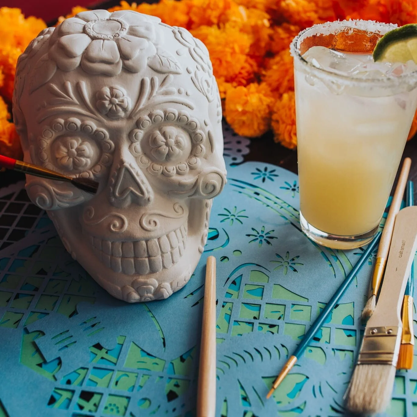 Sugar Skull Sip N' Paint Kit