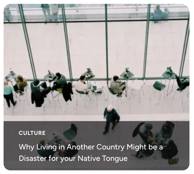 Why Living in Another Country Might be a Disaster for your Native Tongue