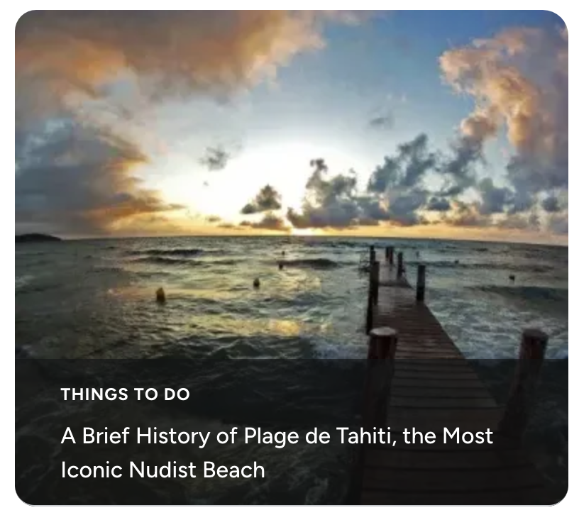 A Brief History of Plage de Tahiti, the Most Iconic Nudist Beach