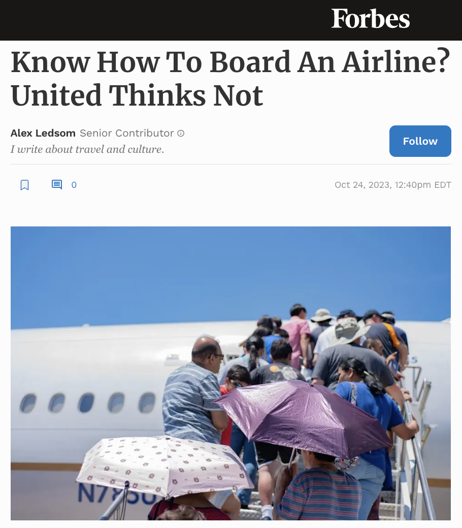 Know How To Board An Airline? United Thinks Not